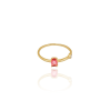 Anel Oval Rubi com Ponto de Luz Cristal Tamanho 21 Banhado a Ouro 18K
