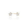 Brinco Estrela Cristal Ponto de Luz 6 mm Banhado a Ouro 18K
