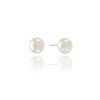 Brinco Pérola Modelo Shell 8 mm Ródio Branco