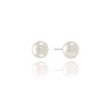 Brinco Pérola Modelo Shell 8 mm Ródio Branco