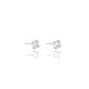 Brinco Ponto de Luz Zircônia 4 mm Ródio Branco