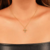 Pingente Menina Cristal Cravejado Banhado a Ouro 18K