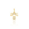 Pingente Menina Cristal Cravejado Banhado a Ouro 18K