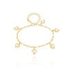 Pulseira Elos Corações Zircônia Cristal Banhado a Ouro 18K