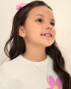 Gargantilha Infantil Pingente Bala Rosa Leitoso Cristal Banhado a Ouro 18K