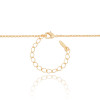 Gargantilha Infantil Pingente Bala Rosa Leitoso Cristal Banhado a Ouro 18K
