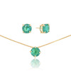 Conjunto Ponto de Luz Turmalina Banhado a Ouro 18K