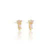 Brinco Infantil Milk Shake Cristal Banhado a Ouro 18K