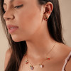 Piercing Cereja Rubi Esmeralda Lado Esquerdo Banhado a Ouro 18K