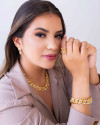 Gargantilha Choker Elos Grumet Banhado a Ouro 18K