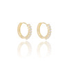 Brinco Argola Cravejado Zircônia Tamanho G Banhado a Ouro 18K