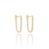 Brinco Riviera Zircônia Cristal Tamanho G Banhado a Ouro 18K