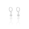 Brinco Argola Bolinha Lisa Ródio Branco