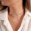 Choker Plaquinhas Flat Lisas Ródio Branco
