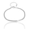 Pulseira Malha Fita 3 mm Ródio Branco