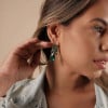 Brinco Gotas Turmalina Cravejado Zircônia Banhado a Ouro 18K