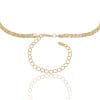 Brinco Folhas com Gota Rosa Fusion Banhado a Ouro 18K