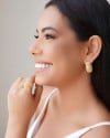 Brinco Meia Argola Textura Corda Banhado a Ouro 18K