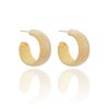 Brinco Meia Argola Textura Corda Banhado a Ouro 18K