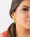 Brinco Flor Vazada Banhado a Ouro 18K