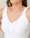 Gargantilha Longa Bolinhas 2 mm Ródio Branco