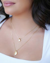 Gargantilha Dupla Gotas Lisas Banhado a Ouro 18K