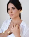 Anel Liso 13mm Tamanho 16 Banhado a Ouro 18K
