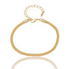 Pulseira Trançada Oca 3mm Banhado a Ouro 18K