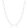 Gargantilha Elos Ovais 6mm Ródio Branco