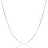 Gargantilha Elos Retos 2 mm Ródio Branco - 45 CM