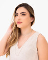 Gargantilha Longa Elos Finos Ovais 2mm Ródio Branco