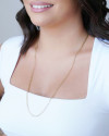 Gargantilha Longa Grumet 3mm Banhado a Ouro 18K
