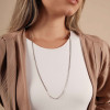 Gargantilha Longa Grumet 3mm Ródio Branco