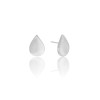 Brinco Gota Lisa Detalhes Ródio Branco