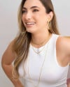 Piercing em X Liso Banhado a Ouro 18K