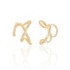 Piercing em X Liso Banhado a Ouro 18K