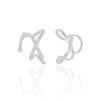 Piercing em X Liso Ródio Branco