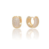 Brinco Argola Cravejado Zircônia Banhado a Ouro 18K