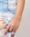 Pulseira Infantil Elos Portugueses com Bolinha Banhado a Ouro 18K