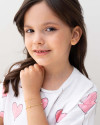 Pulseira Infantil Elos Portugueses com Bolinha Banhado a Ouro 18K