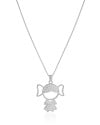 Gargantilha Filho Menina Cravejado Cristal Ródio Branco - 45 cm