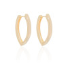 Brinco Argola Elíptico Liso Tamanho M Banhado a Ouro 18K