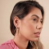 Brinco Gota Lisa com Detalhes Banhado a Ouro 18K