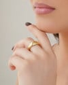 Anel Liso Abaulado Tamanho 16 Banhado a Ouro 18K