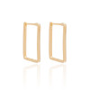 Brinco Argola Retangular Lisa 3.1 cm Banhado a Ouro 18K