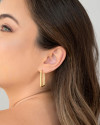 Brinco Argola Retangular Lisa 3.1 cm Banhado a Ouro 18K