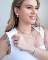 Piercing Liso Dois Filetes Ródio Branco