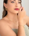 Piercing Transversal Liso Banhado a Ouro 18K
