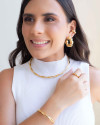 Anel Liso Torcido Tamanho 19 Banhado a Ouro 18K