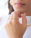 Anel Liso Torcido Tamanho 19 Banhado a Ouro 18K